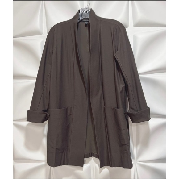 Eileen Fisher Sz XS Gray Longline Cardigan Jacket & Pull On Stretch Pant 2pc Set - Picture 3 of 8